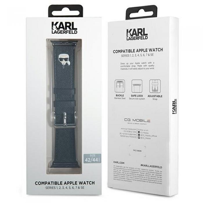 KARL LAGERFELD - KARL LAGERFELD klockarmband fr Apple Watch 42/44mm svart