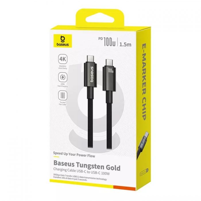 Ugreen - Baseus USB-C 3.2/USB-C 3.2 100W 1.5m Kabel 4K Tungsten Gold