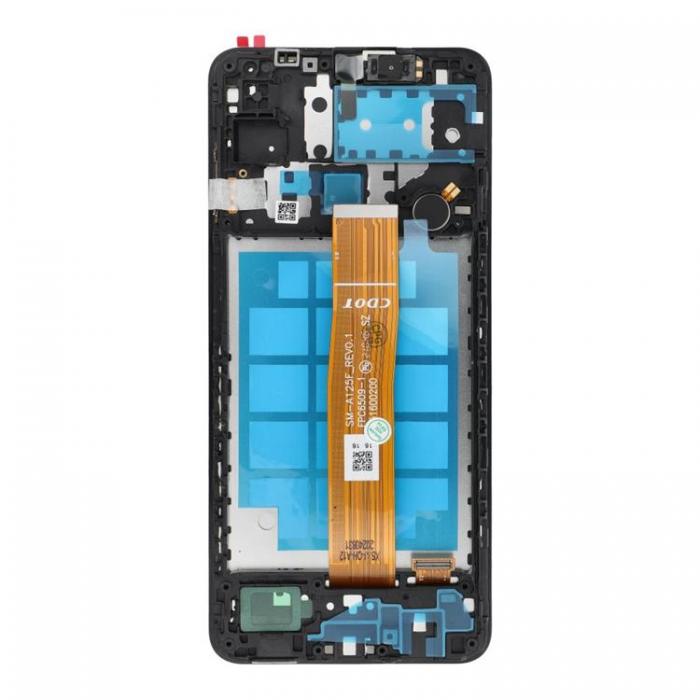 SpareParts - Samsung A12 Skrm med LCD-display A125 OEM Ram med Komponenter