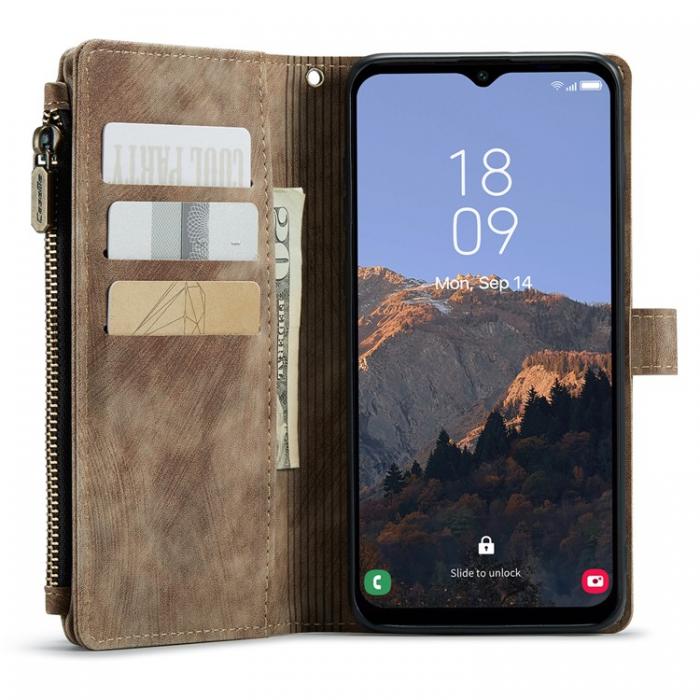 Caseme - CASEME Galaxy A24 4G Plnboksfodral C30 Zipper - Brun