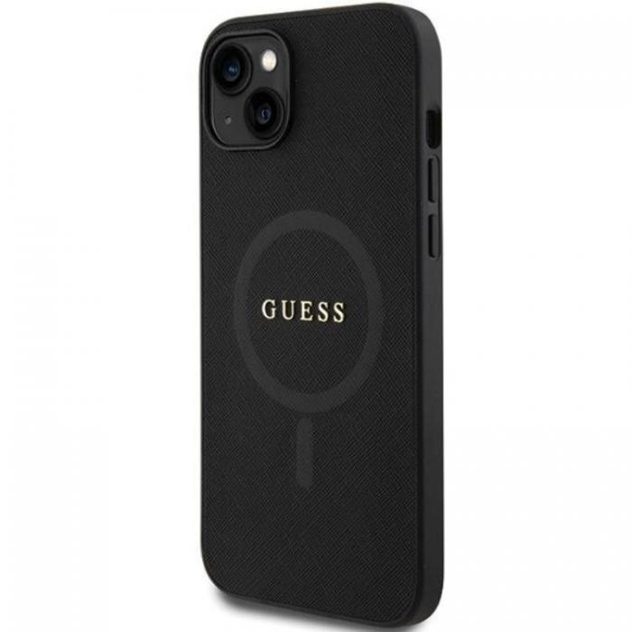 Guess - Guess iPhone 15 Mobilskal Magsafe Saffiano - Svart