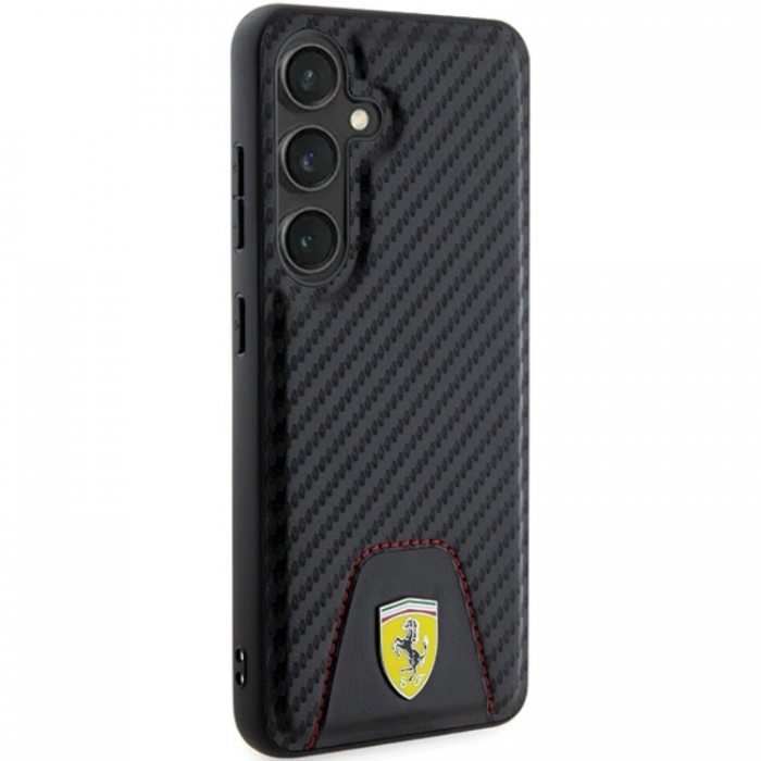 Ferrari - Ferrari Galaxy S24 Mobilskal Carbon Stitched Bottom - Svart