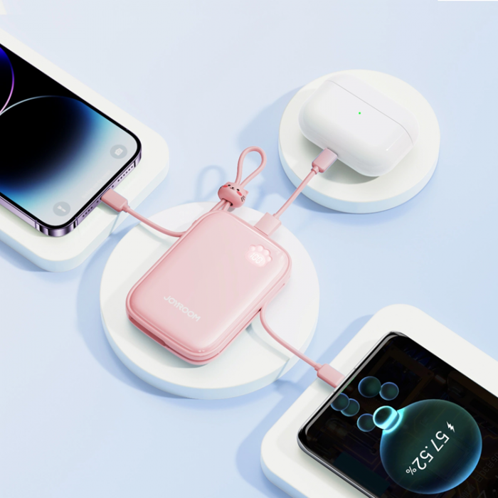 Joyroom - Joyroom Powerbank 22.5W 20000mAh + USB-C Kabel - Rosa