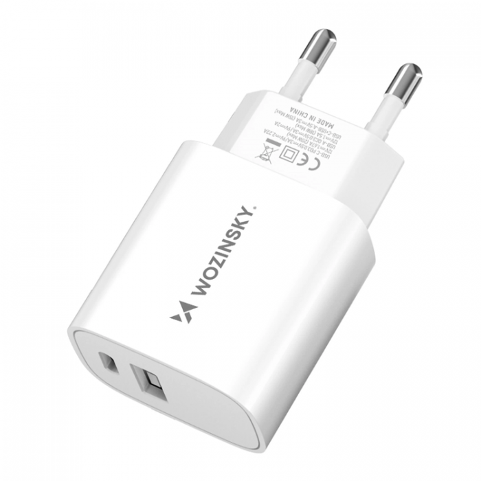 Wozinsky - Wozinsky WGWCW USB-A USB-C 20W Vggladdare - Vit