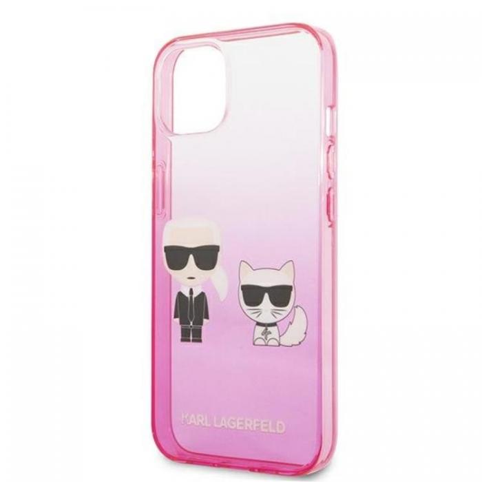 KARL LAGERFELD - Karl Lagerfeld iPhone 13 mini Skal Gradient Ikonik Karl & Choupette - Rosa