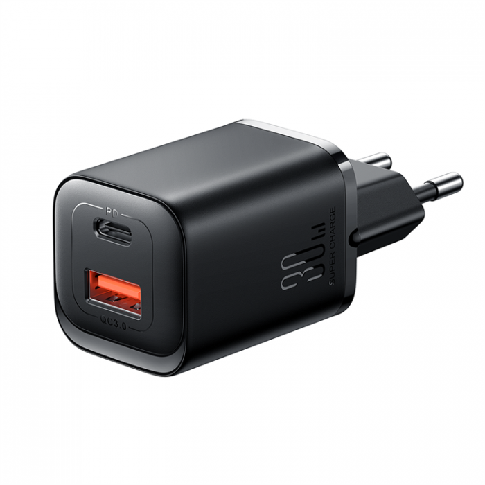 Joyroom - Joyroom PD Vggladdare USB-A/USB-C 30W - Svart