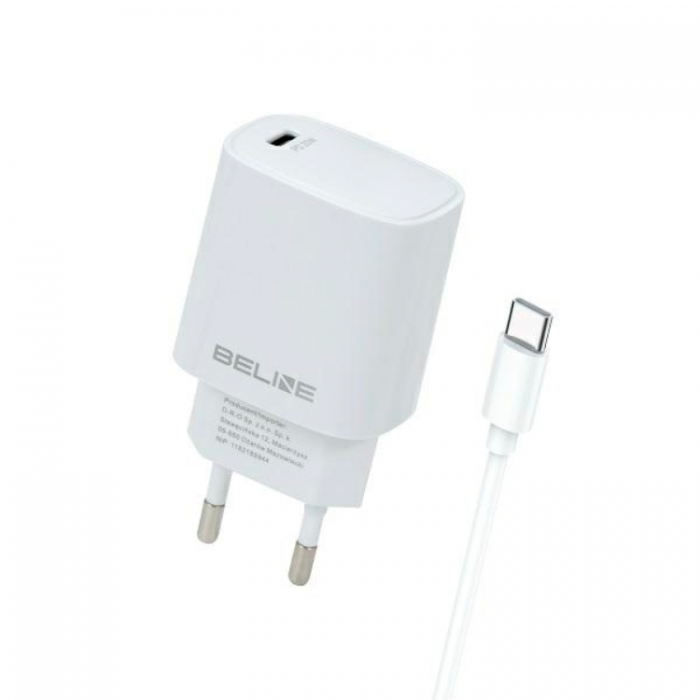 Beline - Beline Vggladdare Med USB-C Till USB-C Kabel - Vit