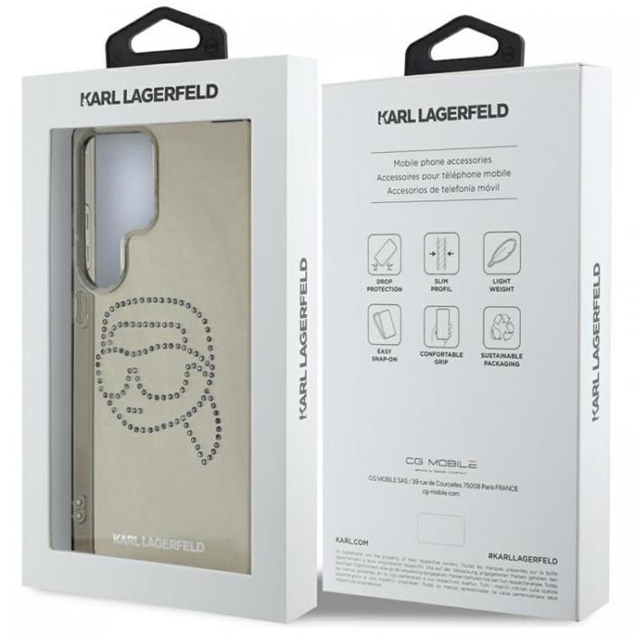 KARL LAGERFELD - Karl Lagerfeld Galaxy S25 Ultra Mobilskal Rhinestones Karl Head Logo - Svart