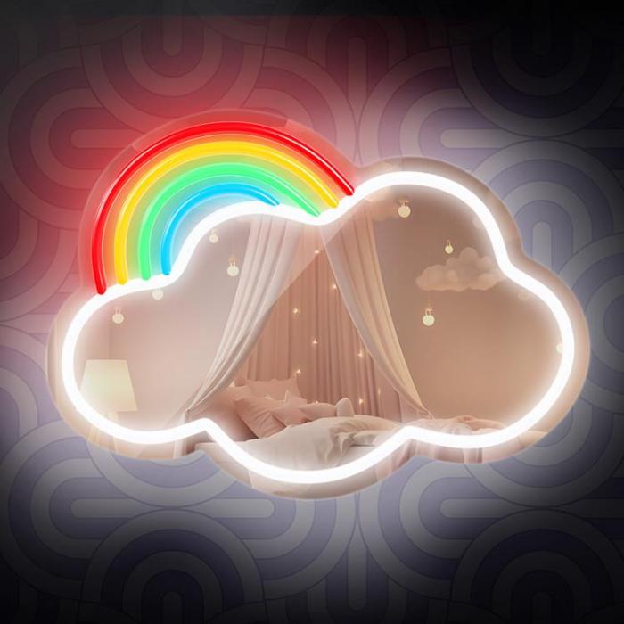 Forever Light - Forever Light Neon MIRROR LED CLOUD FMNE05 - Flerfrgad