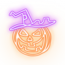 Neolia - Neolia LED Neon PLEXI CURSED PUMPKIN NNE16 - Orange/Lila