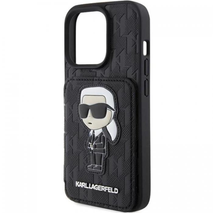 KARL LAGERFELD - Karl Lagerfeld iPhone 15 Pro Mobilskal Korthllare Stativ