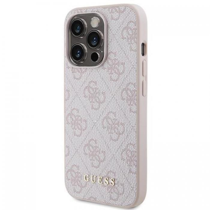 Guess - Guess iPhone 15 Pro Mobilskal Metall Gold Logo - Rosa