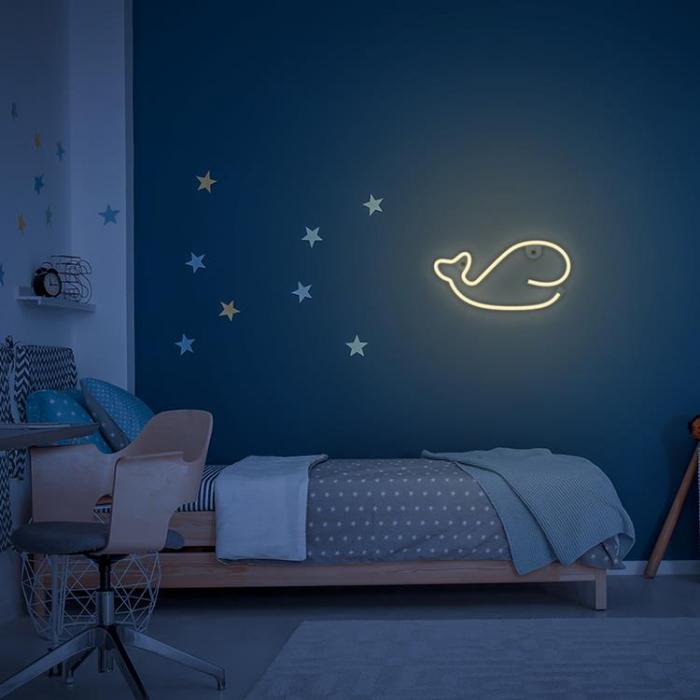 Forever Light - Forever Light LED Neon Light WHALE Bat + USB FLNE09 - Varm Vit