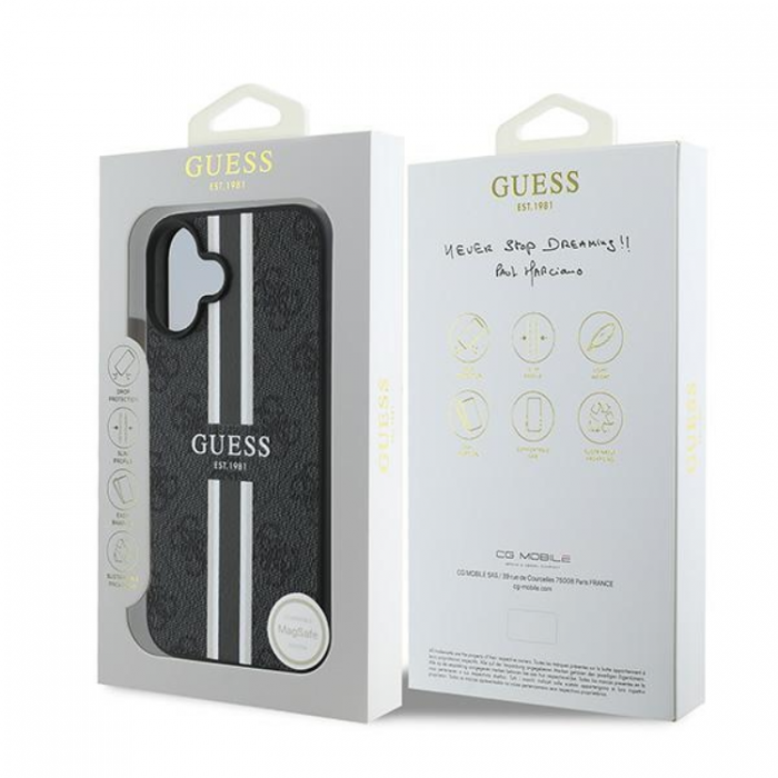 Guess - Guess iPhone 16 Plus Mobilskal Magsafe 4G Printed Stripes