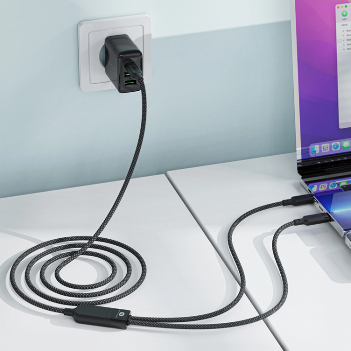 Acefast - Acefast C5-11 2in1 USB-C/USB-C PD 100W Kabel 480Mb/s