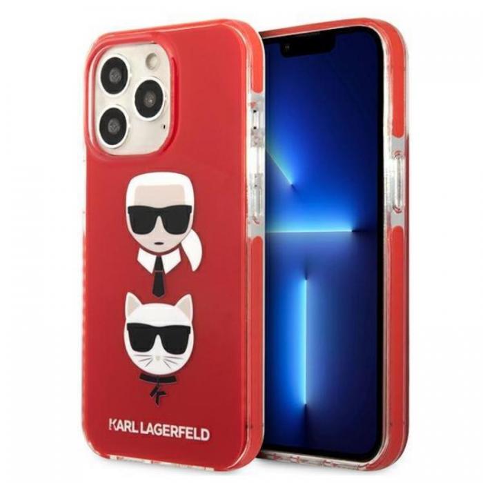 KARL LAGERFELD - Karl Lagerfeld iPhone 13 Pro Skal Karl & Choupette Head - Rd