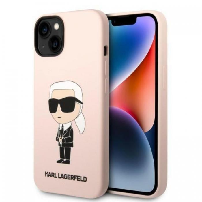 KARL LAGERFELD - Karl Lagerfeld iPhone 14 Plus Skal Magsafe Ikonik Silicone - Rosa