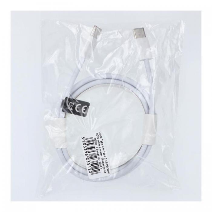 A-One Brand - USB-C till USB-C kabel 2m 30W HD26- Vit