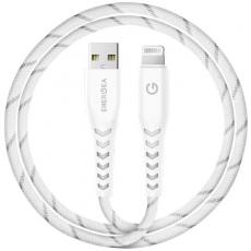 ENERGEA - Energea USB-A till Lightning Kabel 1.5m MFI Nyloflex C89 - Vit