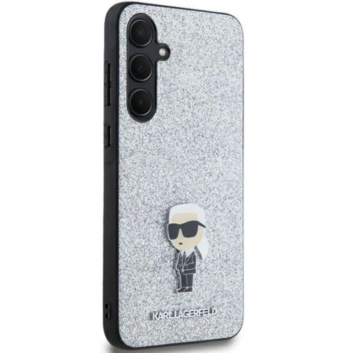 KARL LAGERFELD - Karl Lagerfeld Galaxy A35 Mobilskal Fixed Glitter Ikonik Logo Metal Pin