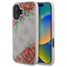 Guess - Guess iPhone 16 Mobilskal MagSafe 4G Flowers Print - Rosa