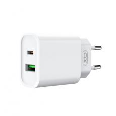 XO - XO Väggladdare 1xUSB 1xUSB-C PD 20W QC 3.0 18W CE02A - Vit