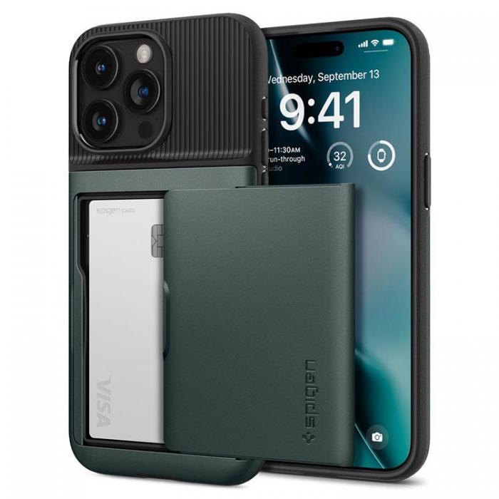 Spigen - Spigen iPhone 15 Pro Max Mobilskal Slim Armor CS - Grn