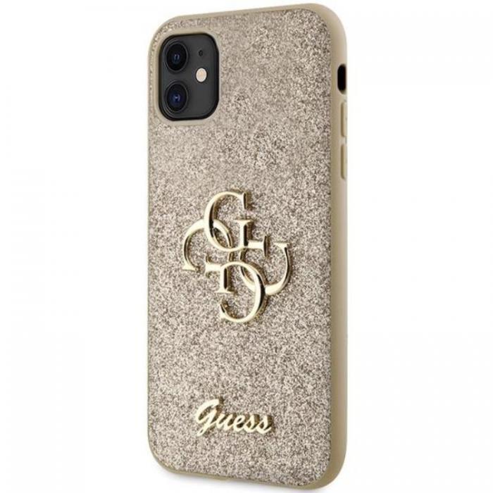 Guess - Guess iPhone 11/XR Mobilskal Glitter Script Big 4G - Svart