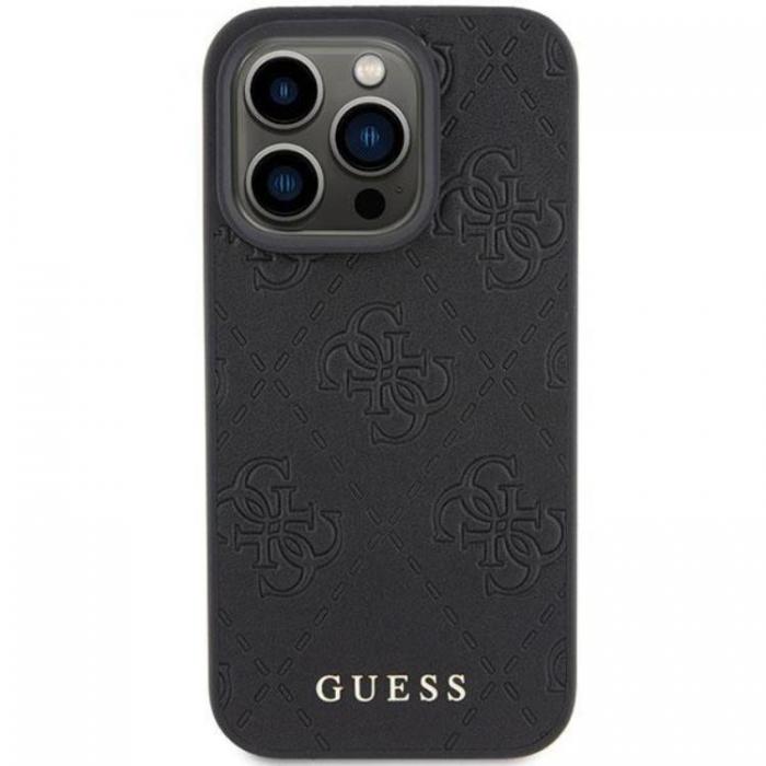 Guess - Guess iPhone 15 Pro Mobilskal Lder Stamped - Svart