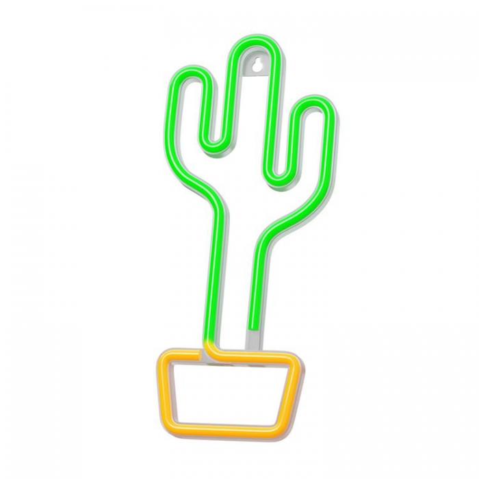 Forever Light - Forever Light LED Neon CACTUS Bat FLNE02 + USB - Orange/Grn