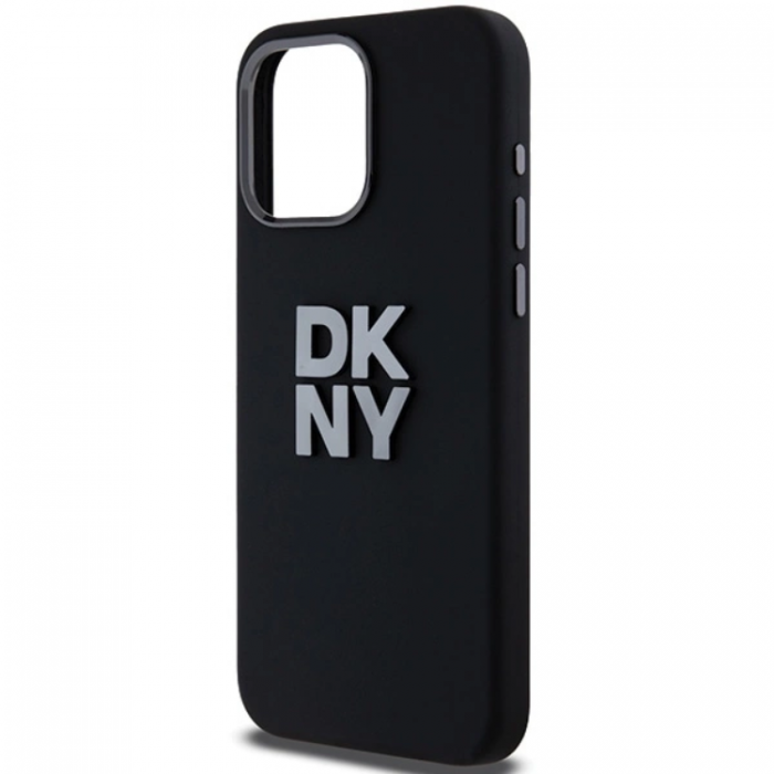 DKNY - DKNY iPhone 15 Pro Mobilskal Liquid Silikon Metal Logo - Svart