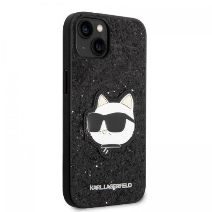 KARL LAGERFELD - Karl Lagerfeld iPhone 14 Plus Skal Glitter Choupette Patch - Svart