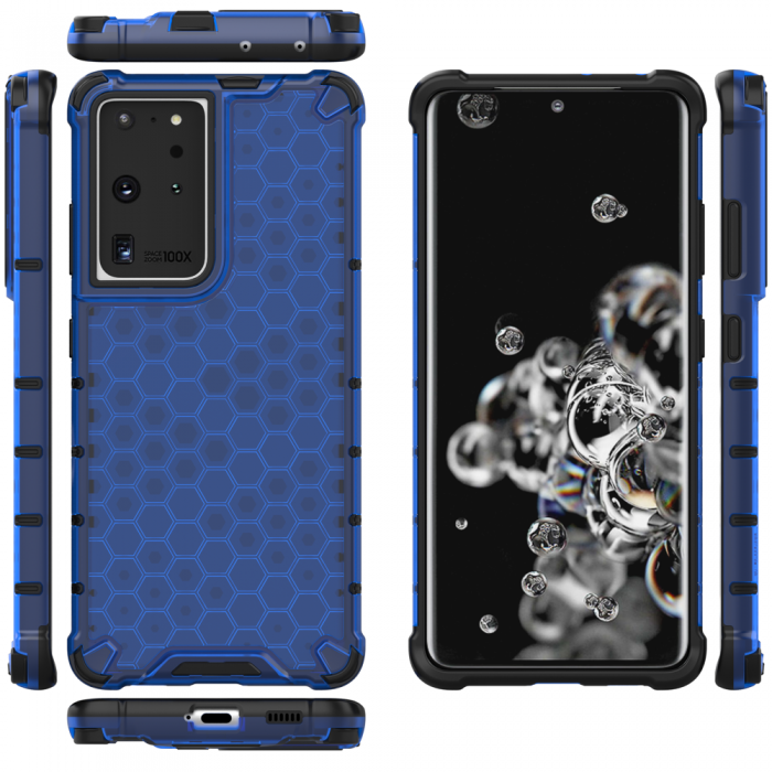 OEM - Galaxy S22 Ultra Skal Honeycomb Armored - Bl