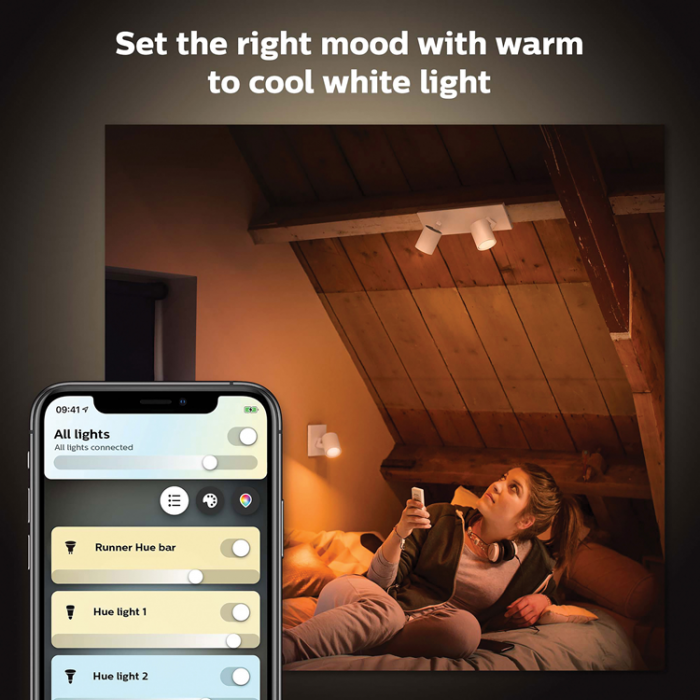 Philips - Philips Hue Runner White Ambiance 2 spot 800 lm - Vit