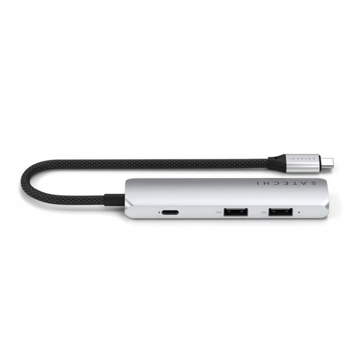 Satechi - Satechi 4-i-1 HUBB USB-C Slim Multiport Adapter 4K - Silver