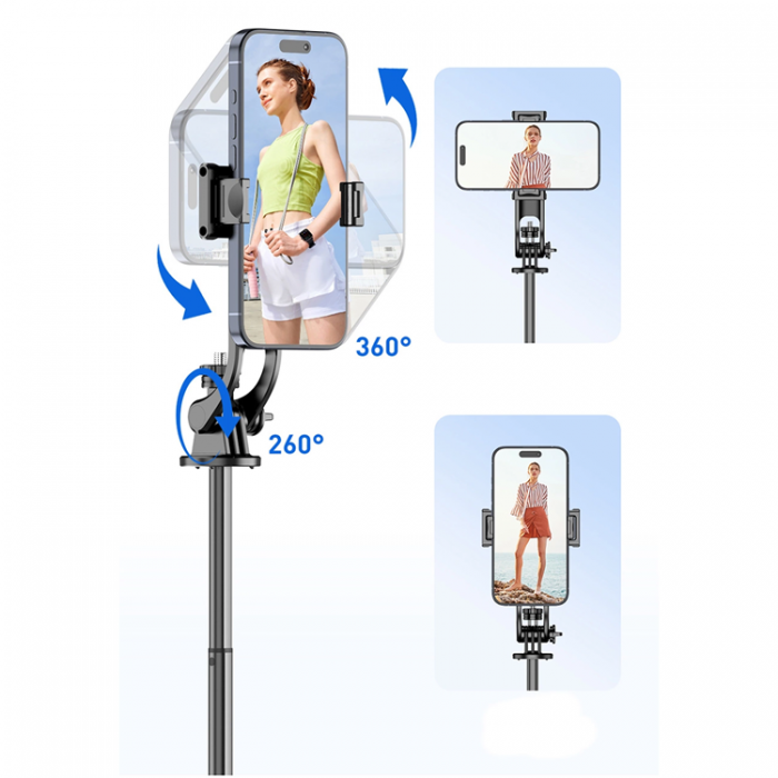 A-One Brand - Selfiestick Teleskopstativ 1.3m Auminiumlegering Med Mobilhllare