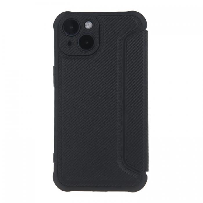 A-One Brand - iPhone 15 Plnboksfodral Smart Carbon - Svart