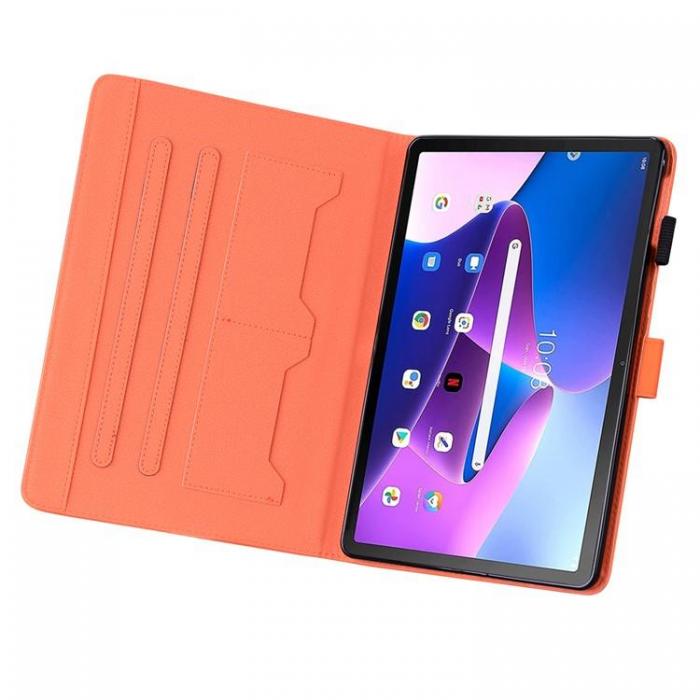 A-One Brand - Lenovo Tab M10 GEN 3 Fodral Kortplatser PU-lder - Orange