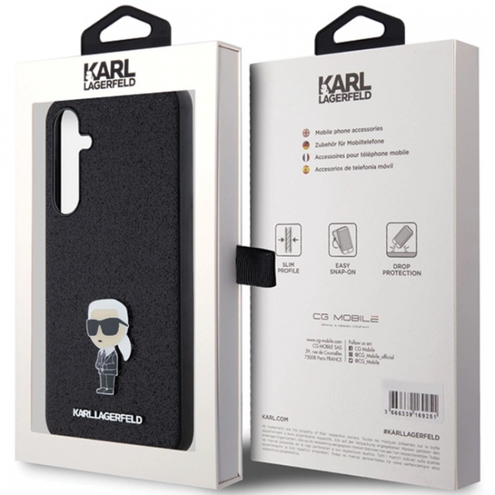 KARL LAGERFELD - Karl Lagerfeld Galaxy A55 Mobilskal Fixed Glitter Ikonik Logo Metal