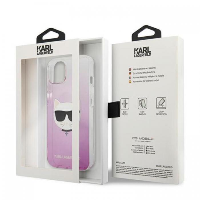 KARL LAGERFELD - Karl Lagerfeld iPhone 13 mini Skal Choupette Head - Rosa