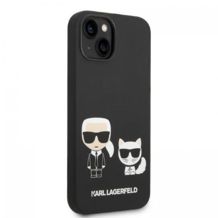 KARL LAGERFELD - Karl Lagerfeld iPhone 14 Skal Magsafe Silicone Karl & Choupette - Svart