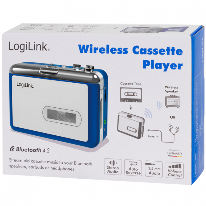 LogiLink - LogiLink Kassettbandspelare fr Bluetooth-hrlurar/hgtalare