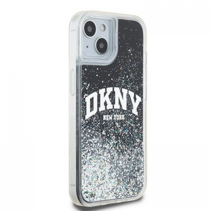 DKNY - DKNY iPhone 14 Mobilskal Liquid Glitter Big Logo - Svart