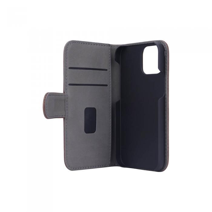 GEAR - Gear Nubuck PU Plnboksfodral iPhone 13 Mini - Brun