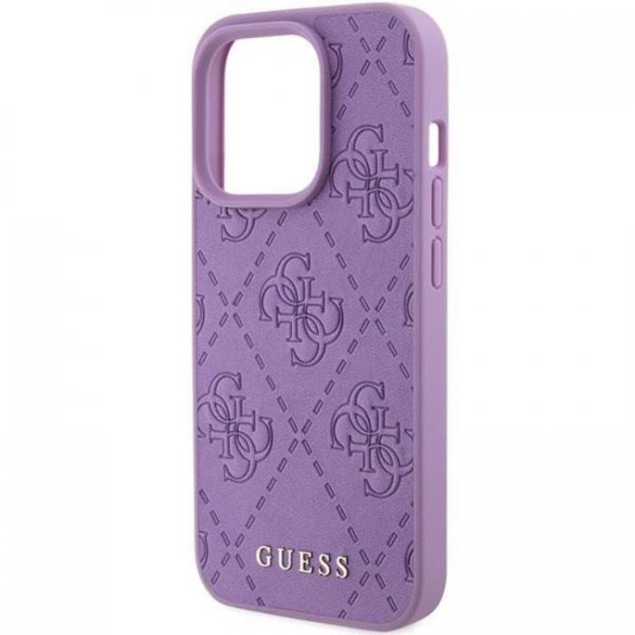 Guess - Guess iPhone 15 Pro Mobilskal Lder Stamped - Lila