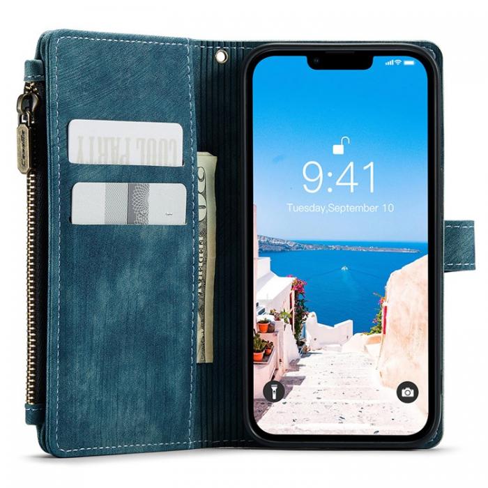 Caseme - CASEME iPhone 15 Plnboksfodral C30 Zipper - Bl