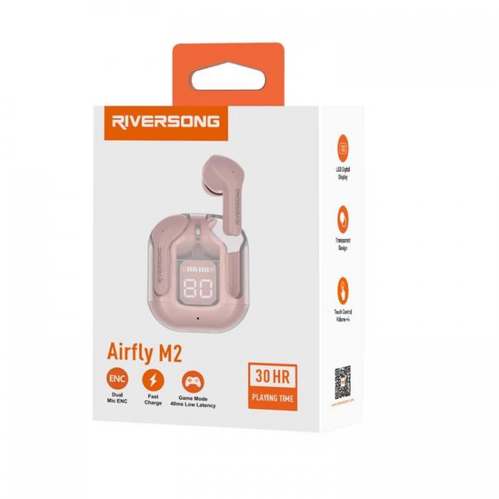 Riversong - Riversong TWS In-Ear Hrlurar Bluetooth AirFly M2 - Rosa