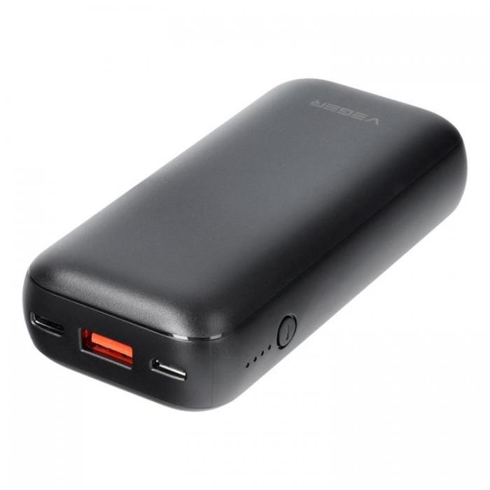 Veger - VEGER Powerbank 10000 mAh PD QC 3.0 3A 20W S10 - Svart