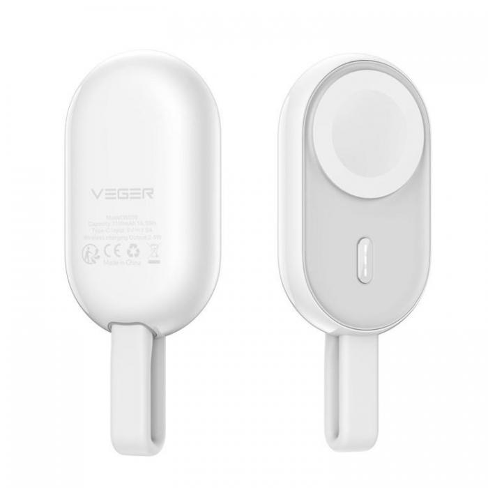 Veger - Veger Powerbank fr Apple Watch 1200 mAh Pomme (W0102) - Vit