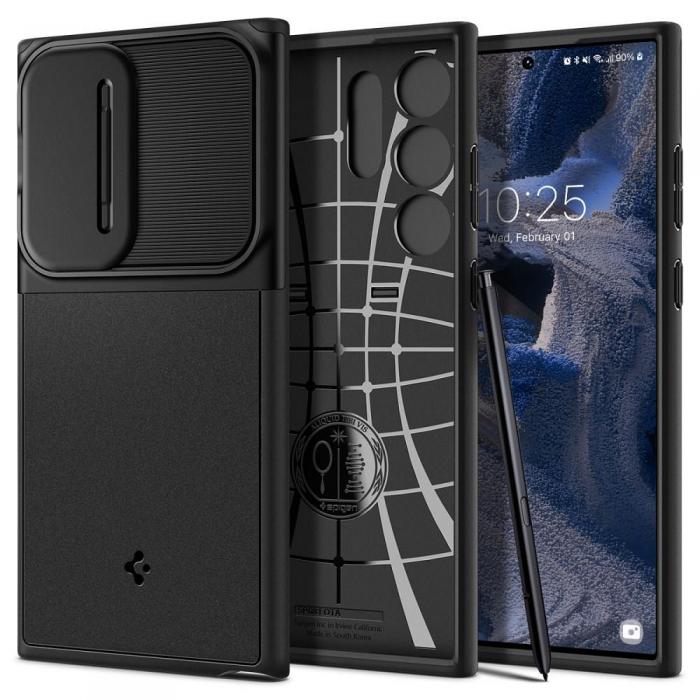 Spigen - Spigen Optik Armor skal fr Samsung S23 ULTRA svart